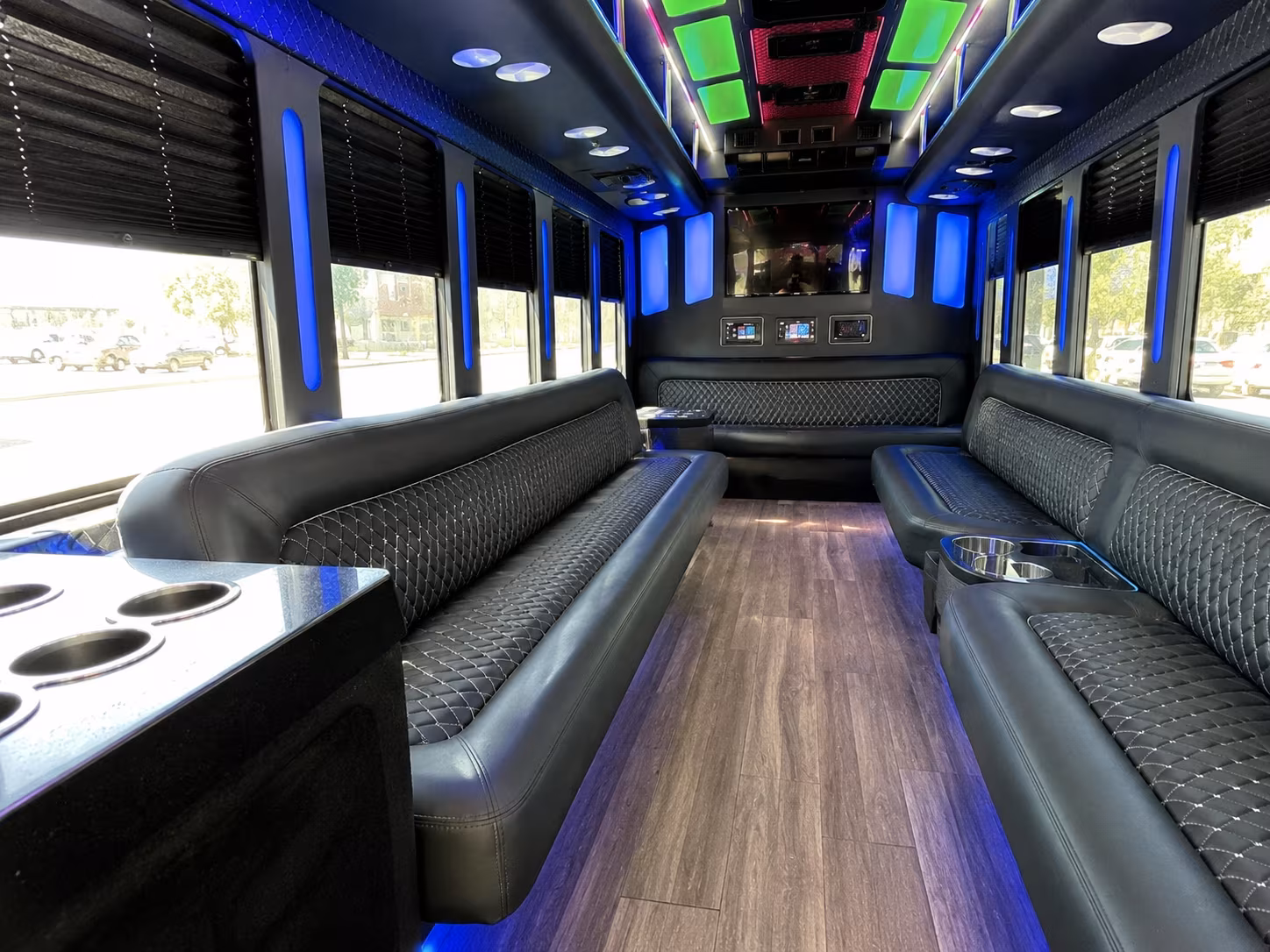 bradenton 15 passenger party bus inside