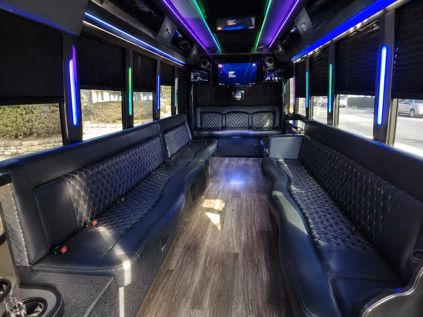 bradenton 15 passenger party bus interior