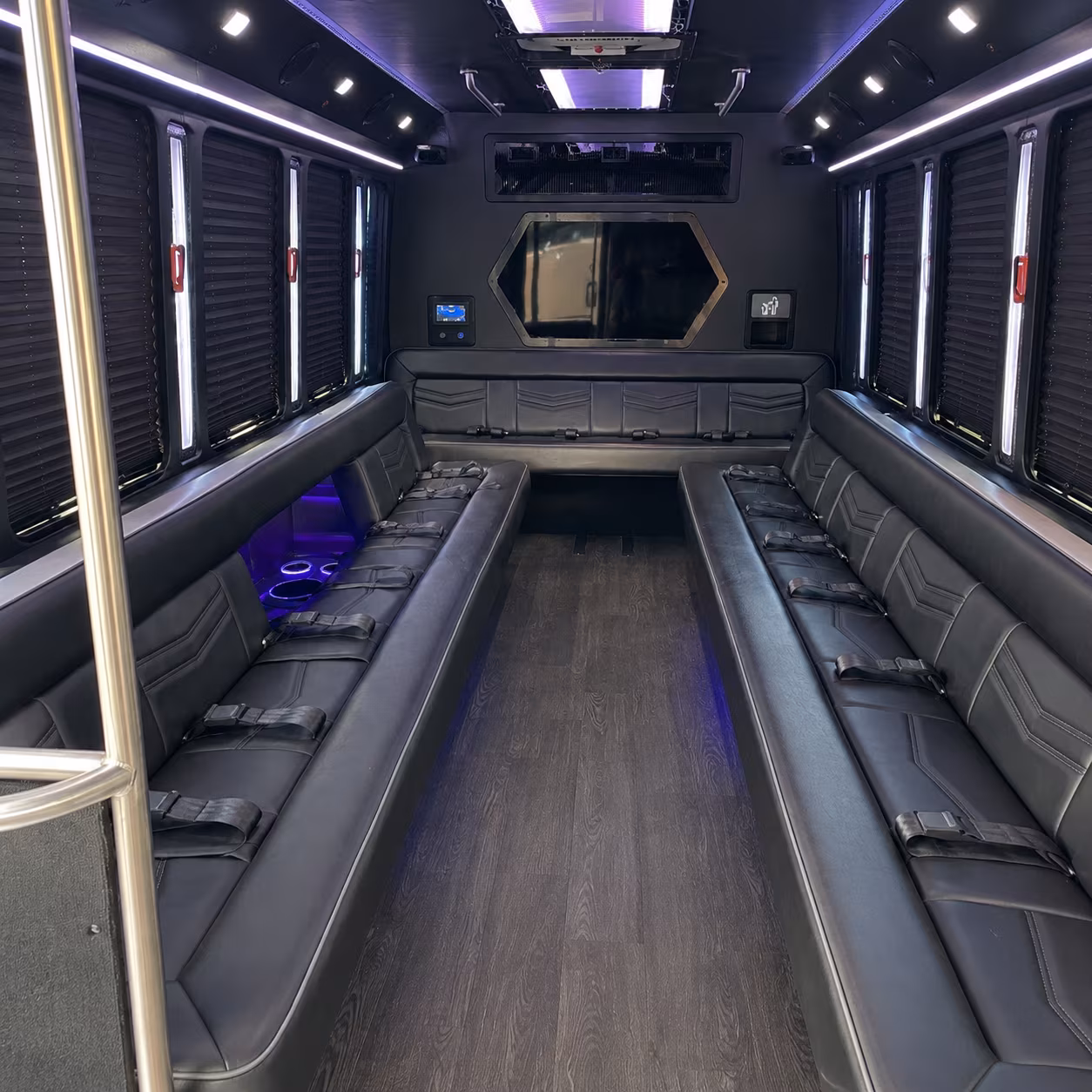 bradenton 18 passenger party bus interior