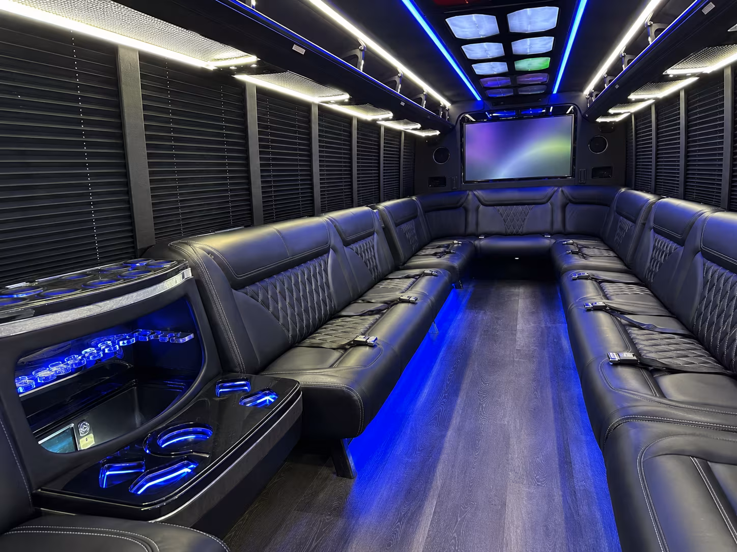 bradenton 20 passenger party bus inside