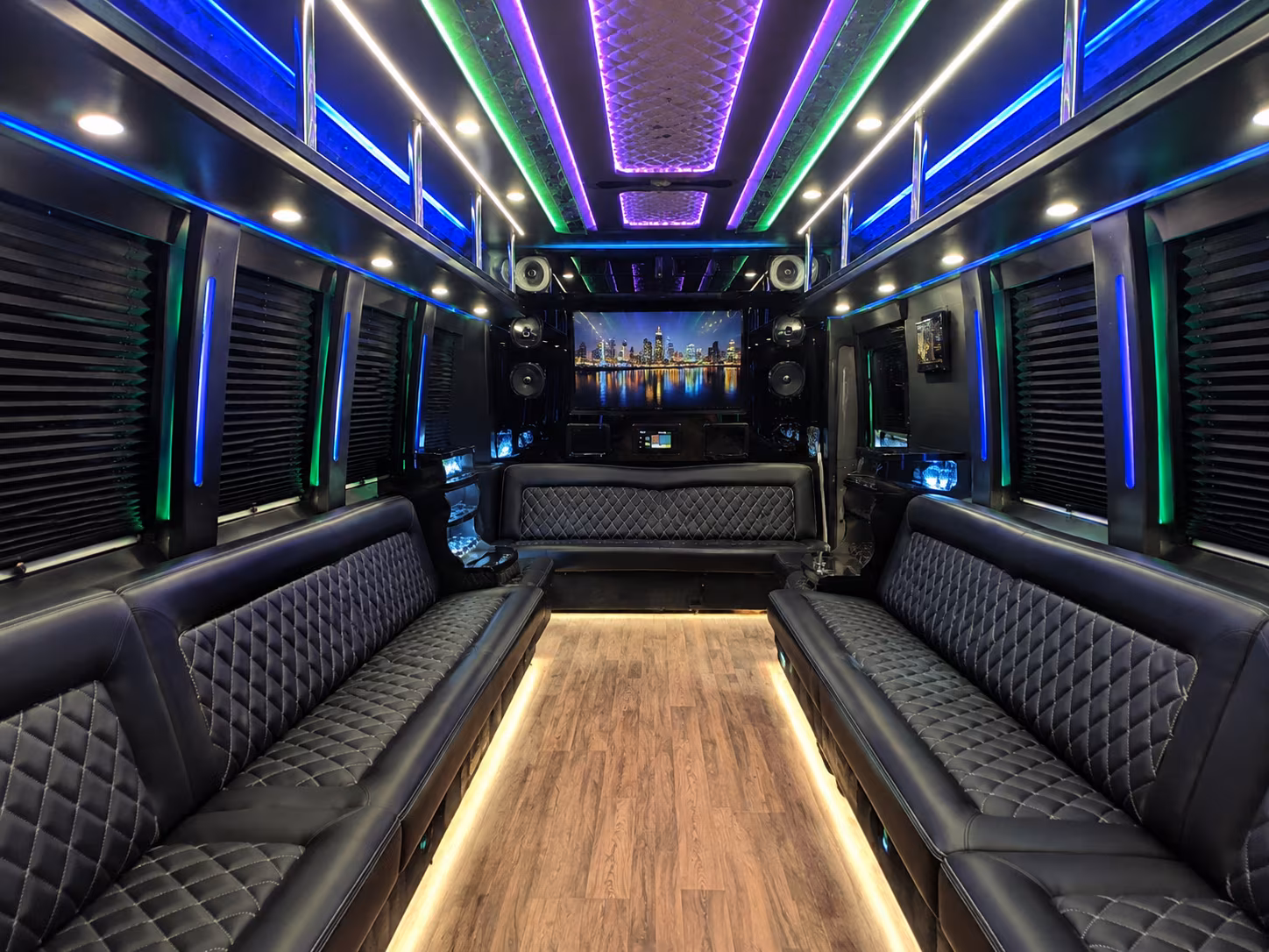 bradenton 25 passenger party bus interior
