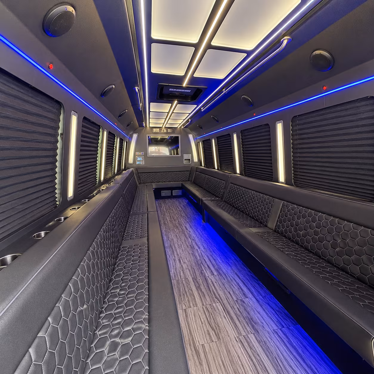 bradenton 30 passenger party bus interior