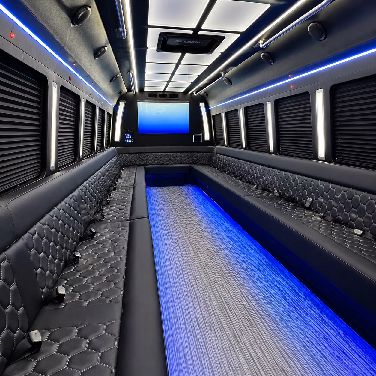 bradenton 50 passenger party bus inside