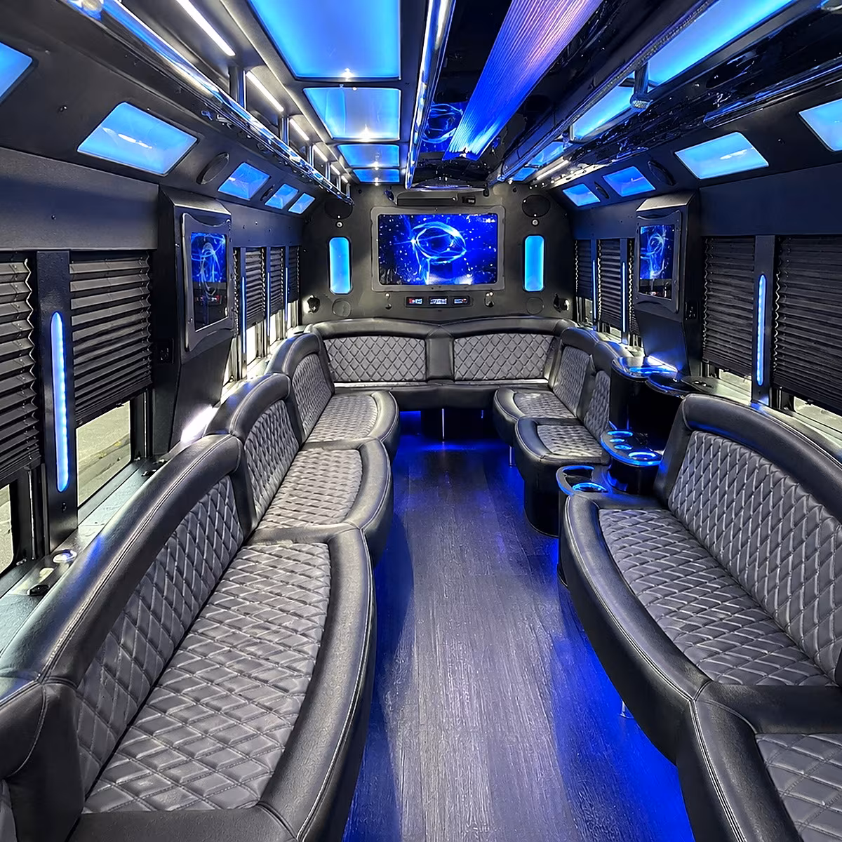 bradenton 50 passenger party bus interior