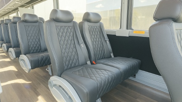 Interior of Charter Bus Company Bradenton's 20 Passenger Mini bus in Bradenton