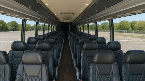 Interior of Charter Bus Company Bradenton's 55 Passenger Charter Bus in Bradenton