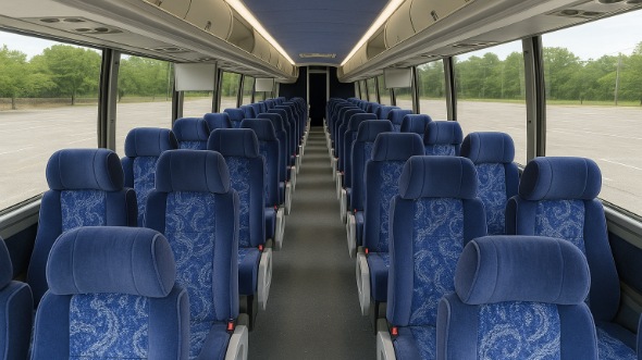 Interior of Charter Bus Company Bradenton's 56 Passenger Charter Bus in Bradenton