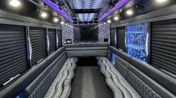 Interior of Charter Bus Company Bradenton's Party Bus in Bradenton